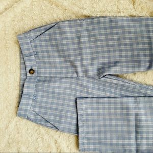 shein blue plaid pants